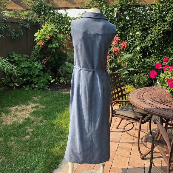 Option Elle Slvless Maxi Shirt Dress Blue S - Picture 9 of 15